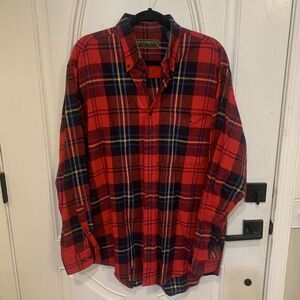 WOODBOURNE ROAD Vintage Red & Blue‎ Mens Large Tall Men's Flannel Shirt